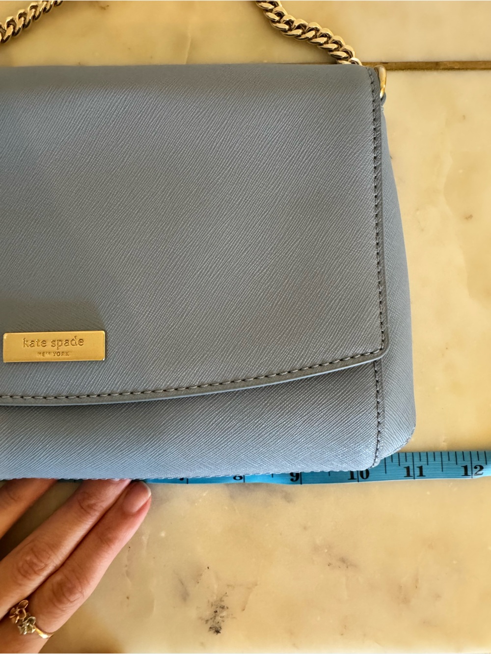 NWT kate spade Blue Leather Crossbody/Shoulder Bag with detachable leather strap - Picture 16 of 16